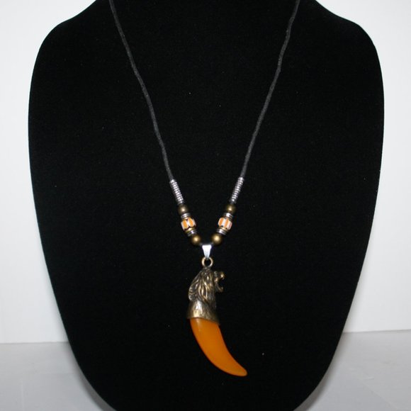 Awesome black bronze and orange tiger necklace